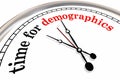 Time for Demographics Clock Words Research Audience 3d Illustration