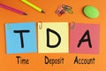 Time Deposit Account TDA Royalty Free Stock Photo