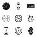 Time dimension icons set, simple style