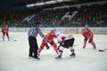 Time drop goal in the match between hockey clubs