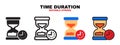 Time Duration icon set with different styles