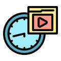 Time earn money icon vector flat