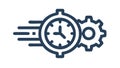 Time Efficiency Gears Icon, Productivity Management, vector design Generative AI Royalty Free Stock Photo