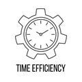 Time efficiency icon or logo line art style.
