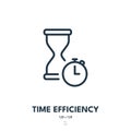 Time Efficiency Icon. Productivity, Effectiveness, Performance. Editable Stroke. Vector Icon