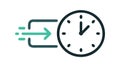 Time Entry Arrow: Clocked In Process Icon, vector design Generative AI Royalty Free Stock Photo