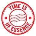 TIME IS OF ESSENCE text on red round postal stamp sign