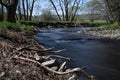 Time exposure of the river Nuhne at spring Royalty Free Stock Photo