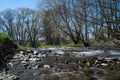 Time exposure of the river Nuhne at spring Royalty Free Stock Photo