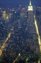 Time exposure shot of Manhattan at night from above, New York City, NY