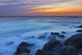 Time exposure of surf in florida