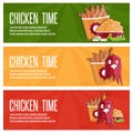 time fast food vector banners Royalty Free Stock Photo