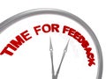 Time for feedback word on clock Royalty Free Stock Photo