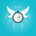 Time flies wing flat vector Royalty Free Stock Photo