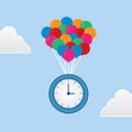 Time Floating Balloons Royalty Free Stock Photo
