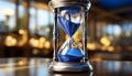 Time flows like sand in an antique hourglass generated by AI