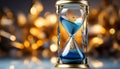 Time flows like sand in an antique hourglass of history generated by AI