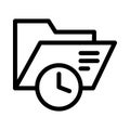 Time folder vector  thin line icon Royalty Free Stock Photo