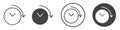 Time forward icon thin line illustration