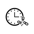 Time freedom concept with a clock and a broken chain, symbolizing liberation from constraints and efficient time management, isola Royalty Free Stock Photo