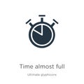 Time almost full icon vector. Trendy flat time almost full icon from ultimate glyphicons collection isolated on white background.