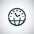 Time globe icon for web and