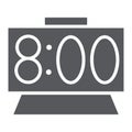 Time glyph icon, clock and hour, digital watch sign, vector graphics, a solid pattern on a white background. Royalty Free Stock Photo