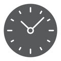 Time glyph icon, clock and minute, hour sign, Royalty Free Stock Photo