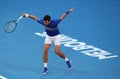 14 time Grand Slam Champion Novak Djokovic in action during his quarter-final match at 2019 Australian Open in Melbourne Park