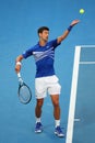 14 time Grand Slam Champion Novak Djokovic in action during his semifinal match at 2019 Australian Open in Melbourne Park