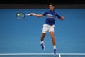 14 time Grand Slam Champion Novak Djokovic in action during his semifinal match at 2019 Australian Open in Melbourne Park