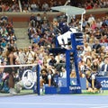 23-time Grand Slam champion Serena Williams argues with chair umpire Carlos Ramos during her 2018 US Open final match