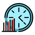 Time graph evolution icon color outline vector Royalty Free Stock Photo