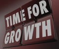 Time for Growth Clock Flipping Tiles Increase Improve Rise Boost