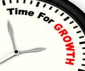 Time For Growth Message Showing Increasing Or Rising