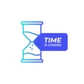 Time hourglass icon. Sand watch sign. Dynamic shapes. Gradient design time hourglass icon. Time is coming icon. Vector Royalty Free Stock Photo