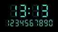 Time 13 13 hours. Vector set of electronic digits numbers font from a clock and a countdown timer. Watch and calculator display Royalty Free Stock Photo