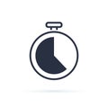 Time icon. Clock icon vector. Business deadline, clockwise countdown, working hours icon. Stopwatch symbol for speed