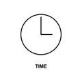 time icon. Element of simple web icon with name for mobile concept and web apps. Thin line time icon can be used for web and Royalty Free Stock Photo