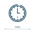 Time icon. Linear vector illustration. Outline time icon vector. Thin line symbol for use on web and mobile apps, logo, print Royalty Free Stock Photo