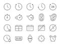 Time icon set. It included the clock, watch, calendar and more icons. Royalty Free Stock Photo