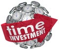 Time Investment Words Arrow Clocks Sphere Manage Resources Royalty Free Stock Photo