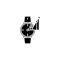 Time-keeper black icon concept. Time-keeper flat vector symbol, sign, illustration.