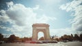 Time Lapse of Arcul de Triumf in Bucharest, Romania