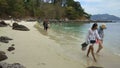 Time lapse of beautiful white sand beach in Phuket , Thailand