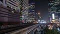 Time lapse of BTS skytrain in transportation concept at Chong Nonsi station