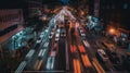 A time-lapse of a busy city street during rush hour created with Generative AI
