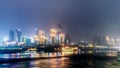 Time lapse of Chongqing, China city skyline on the Yangtze River at night