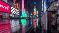 Time Lapse clip of people and traffic at Times Square