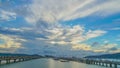 Time lapse cloudy in stuning red sky above Chalong pier.